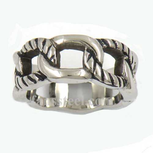 FSR11W98 rope chain plain band ring - Click Image to Close